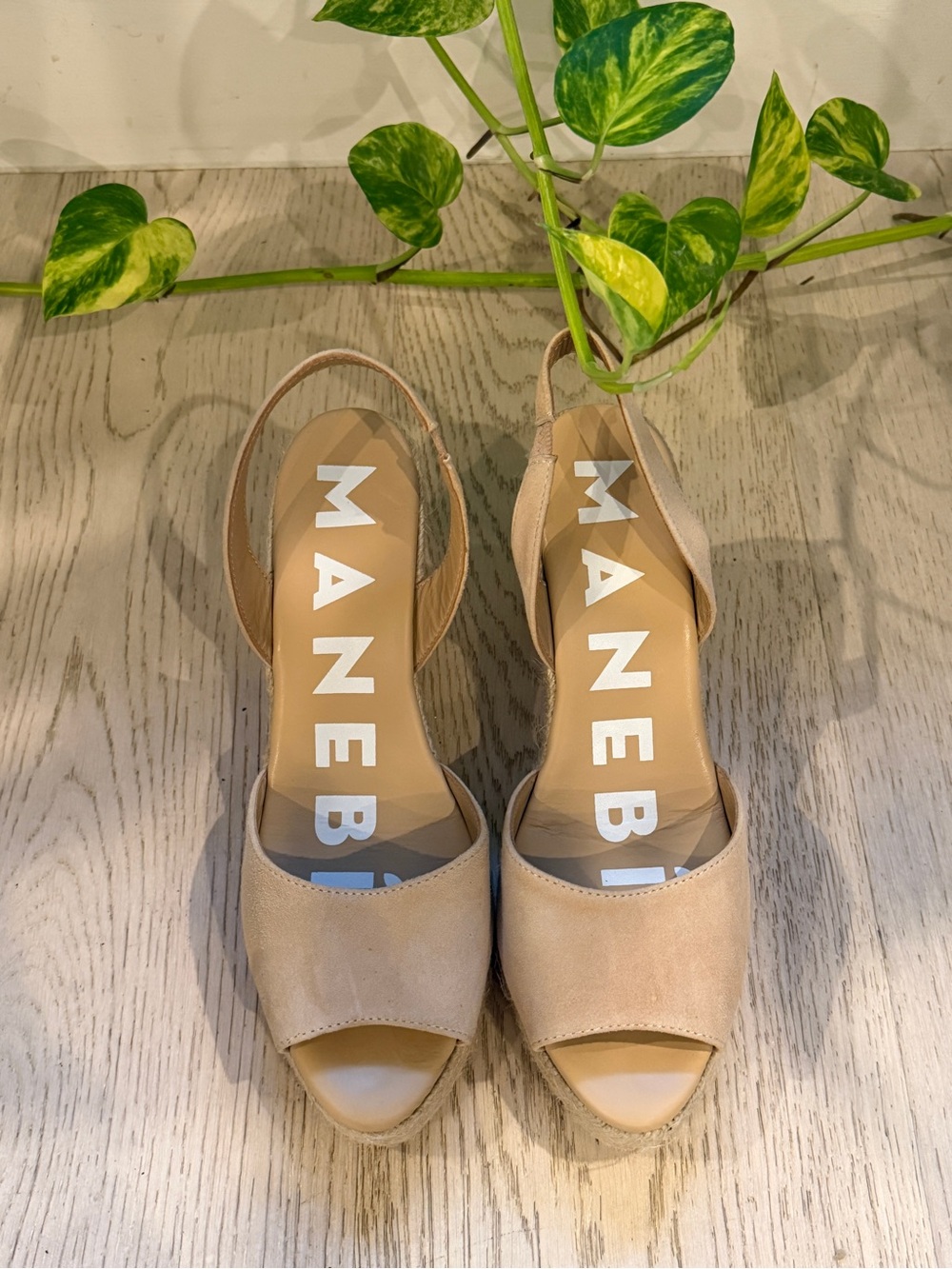 Manebí Hamptons Soft Suede Slingback Wedge Espadrilles EU 40